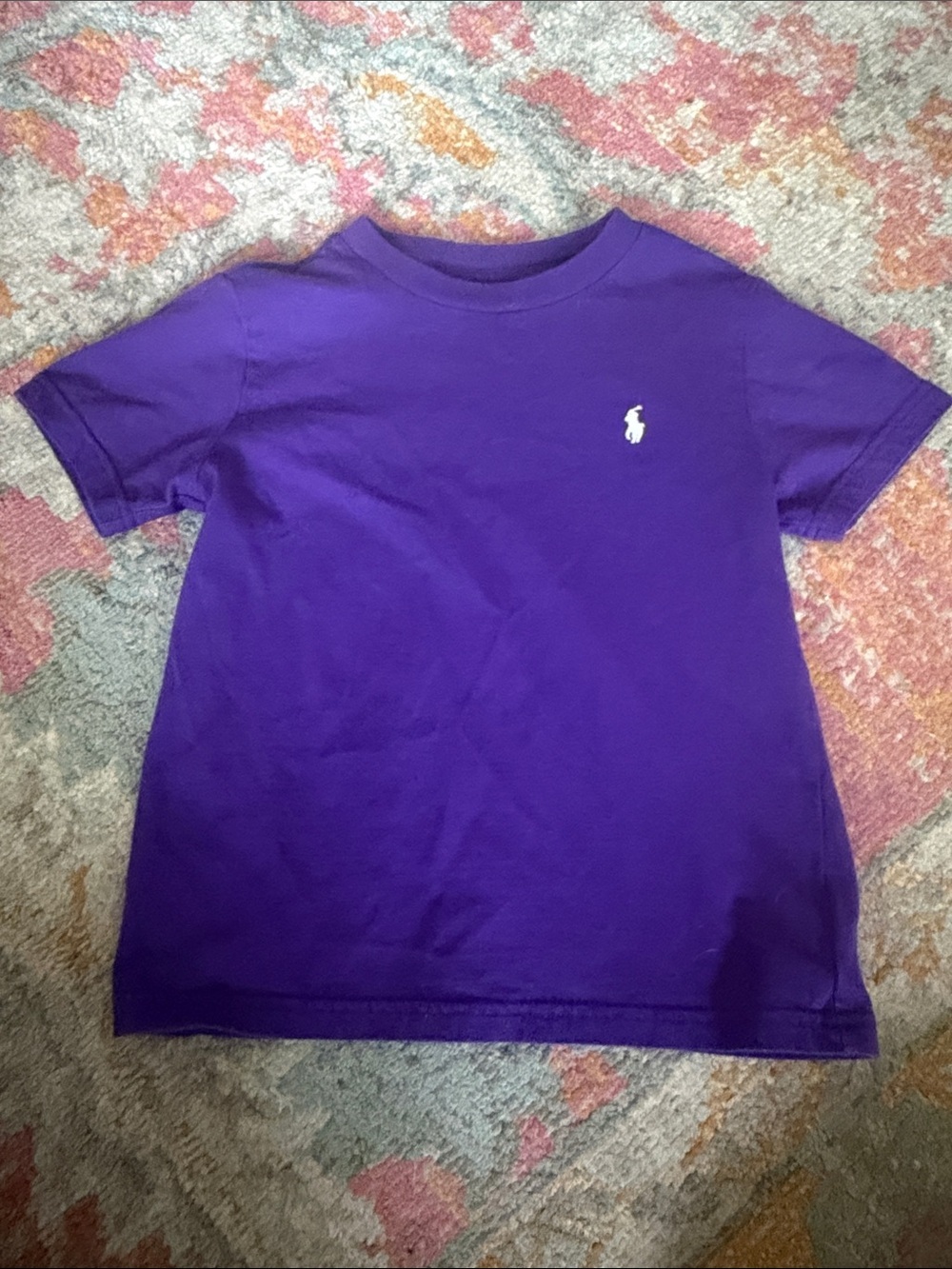 Ralph Lauren Kids Purple Crew Tee with White Polo Pony EUC
